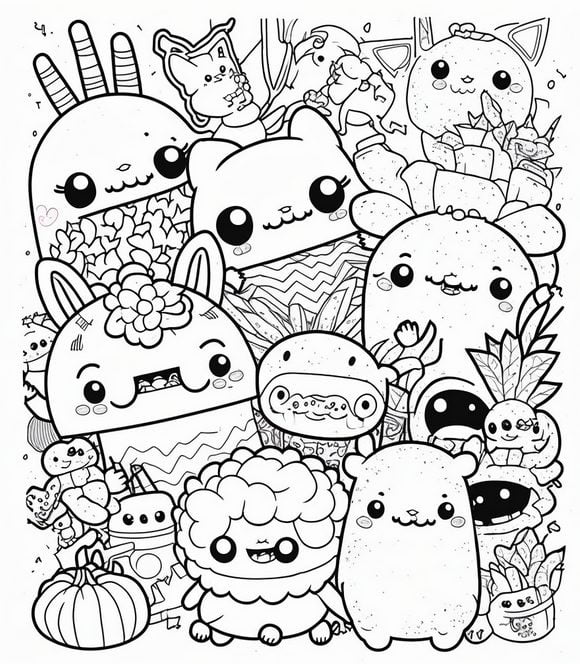 Coloring Book For Kids: Ages 4-8 Years - Fun And Easy Coloring Pages in  Cute Style With animals and many other cute figures.: Activity coloring  books